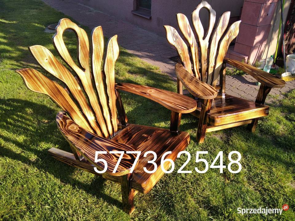 Wypoczynkowe fotele ogrodowe drewno Chęciny sprzedam