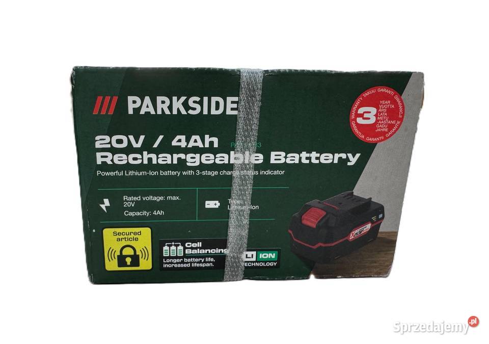 Akumulator LiIon Parkside 20 V 4 Ah PAP 20 B3 warmińsko-mazurskie Elbląg