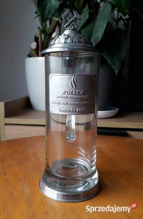 Kufel szklany pamiątkowy KGHM Barbórka 2021 Gdynia sprzedam