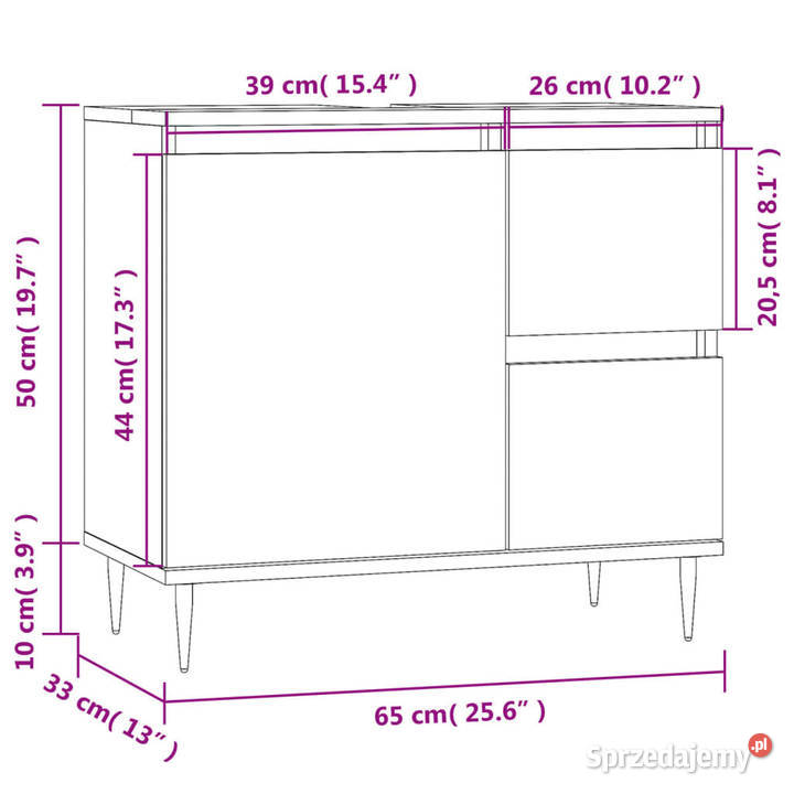 Szafka łazienkowa przydymiony dąb 65x33x60 Łazienkowe sprzedam