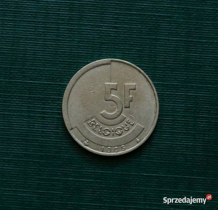 BELGIA 5 franków 1986r Napis francusku BELGIQUE Gliwice