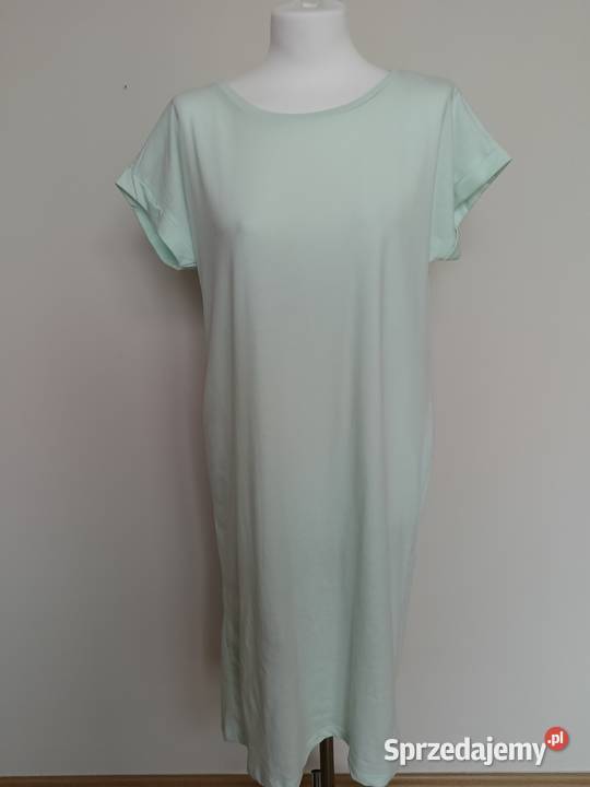 VILA Miętowa długa sukienka oversize M