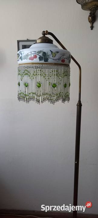 Secesyjna lampa z ruchomym ramieniem porcelanowy Skierniewice