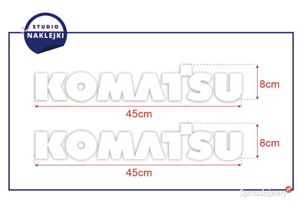 Naklejki Komatsu Białe Logo Logotyp Nalepka Łagów