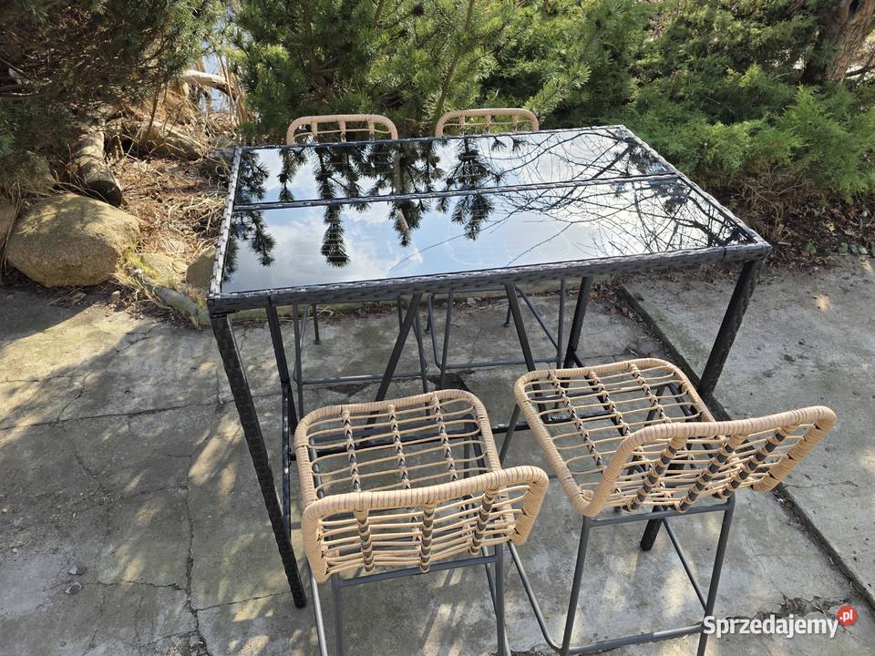 Zestaw mebli ogrodowych wysoki stół cztery Wschowa sprzedam