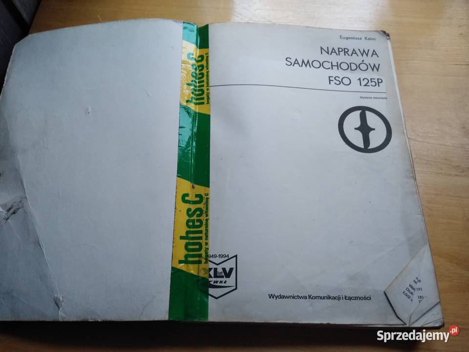 Książka Naprawa samochodów FSO 125p wydawnictwa Dąbrowa Górnicza