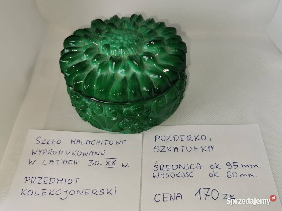 Koneserskie szkło malachitowe PRL Piastów