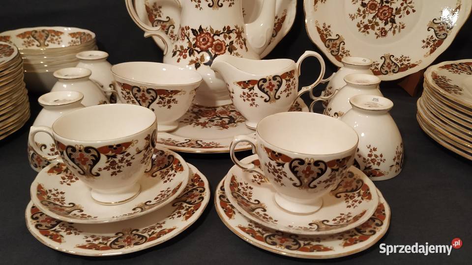 Zestaw kawowo obiadowy Royal Colclough Bone Porcelana i szkło Piła