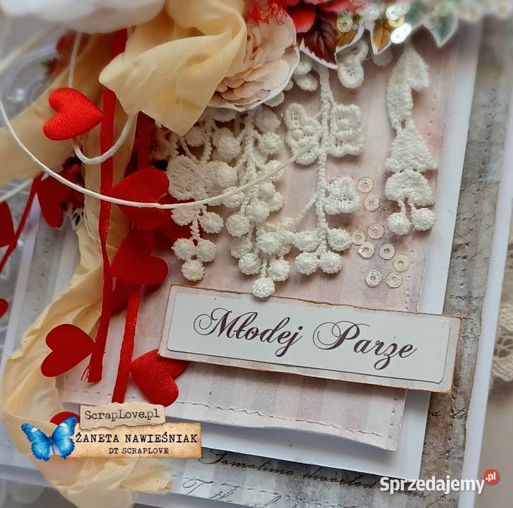 Kartka ślubna pamiątka ślub hand made Mszana Dolna sprzedam