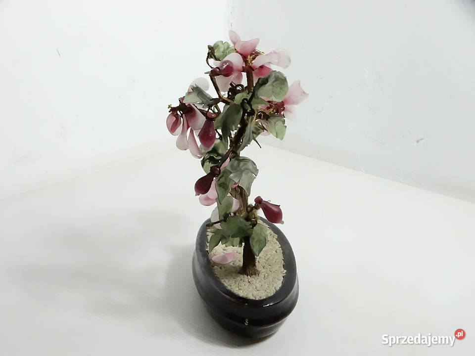 Chińskie Drzewko Bonsai Kwitnące Szkło Kamień