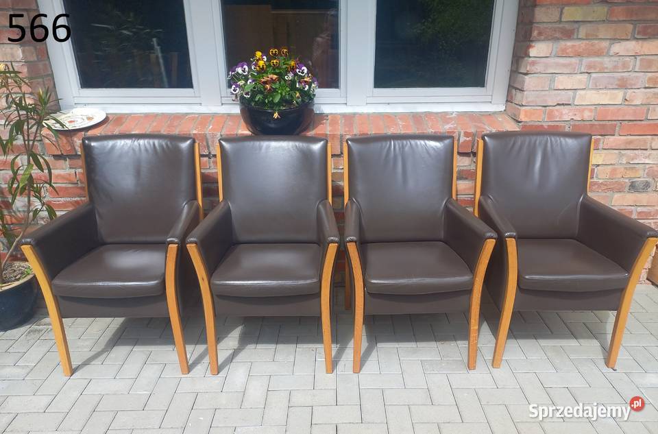 Fotele drewniane ze skórzaną tapicerką 4 Fotel 62.5cm zachodniopomorskie Gawroniec