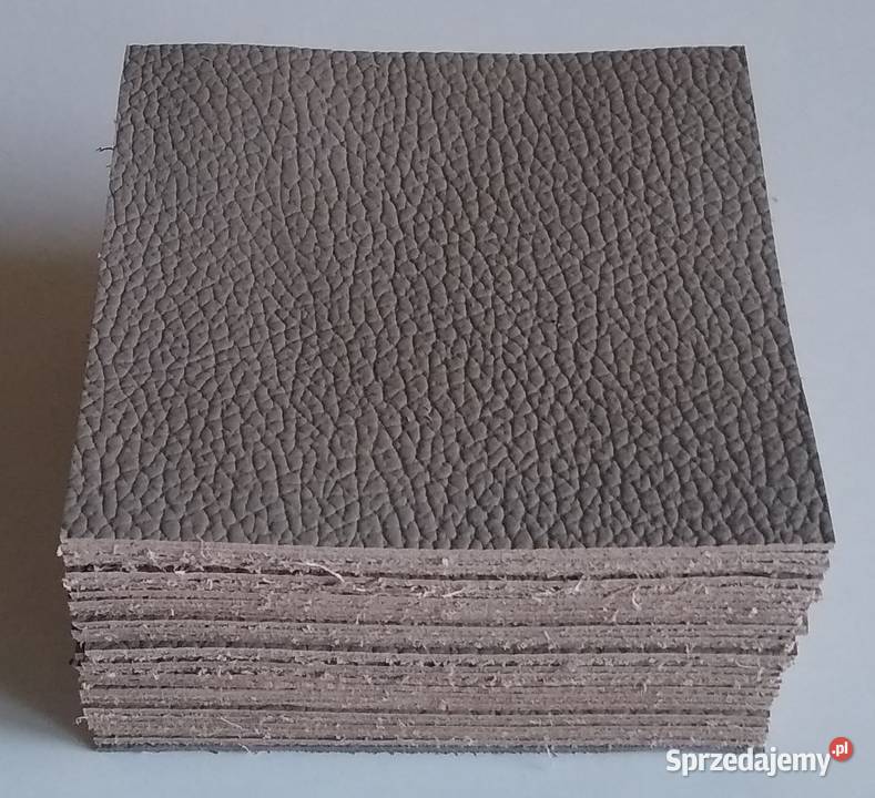 Skóra Kwadrat 8 x 8 30 sztuk Licowa Włoska Brązy Gdańsk