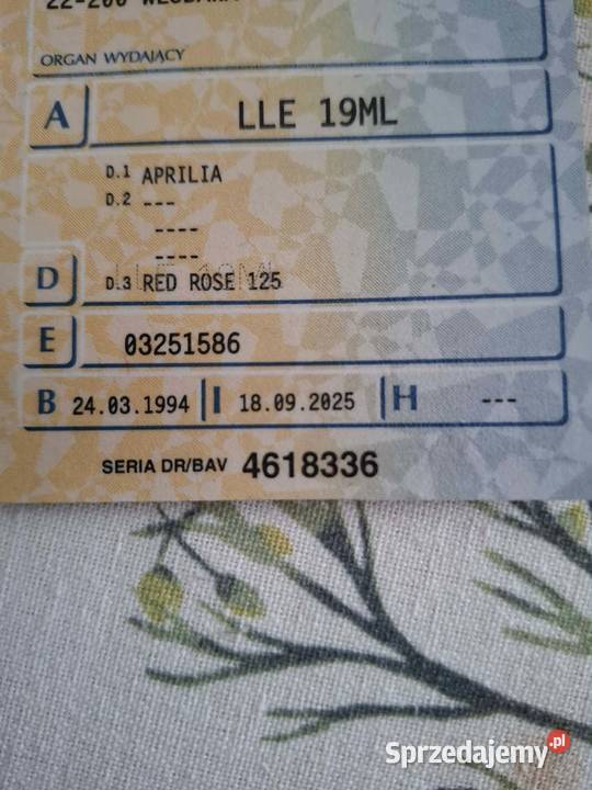 Sprzedam motocykl Aprilia Red Rose 15376km Hańsk Pierwszy