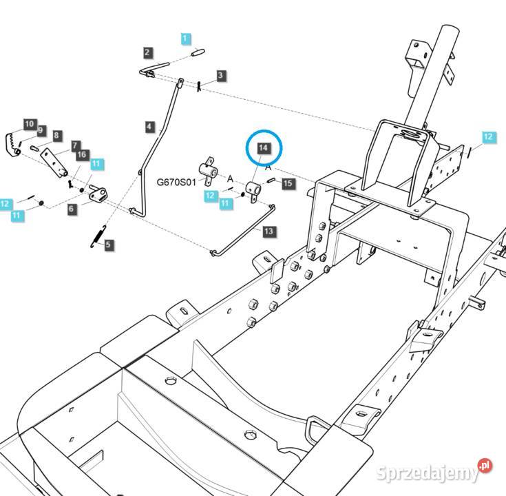 Tulejka z dźwigienką TRG670 LS Tractor 40293422 Tajęcina