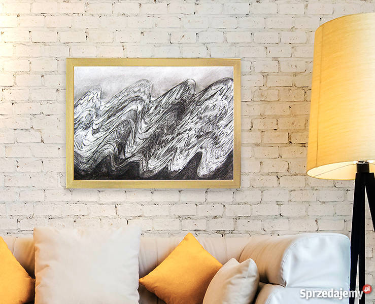 Fala czarno biały rysunek Katowice