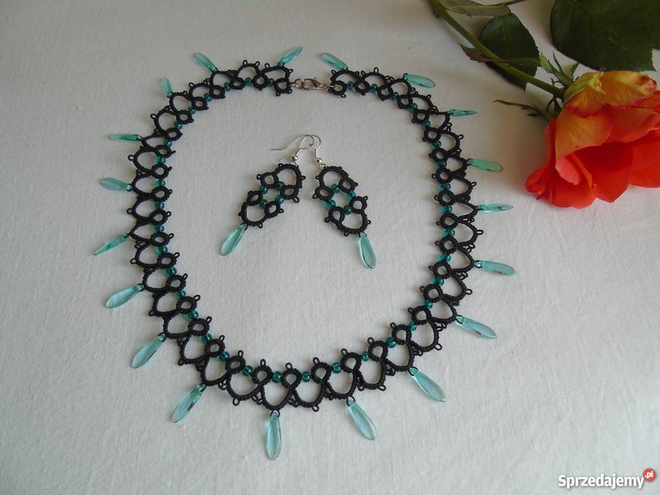 Biżuteria Frywolitkowa Wiśniowa