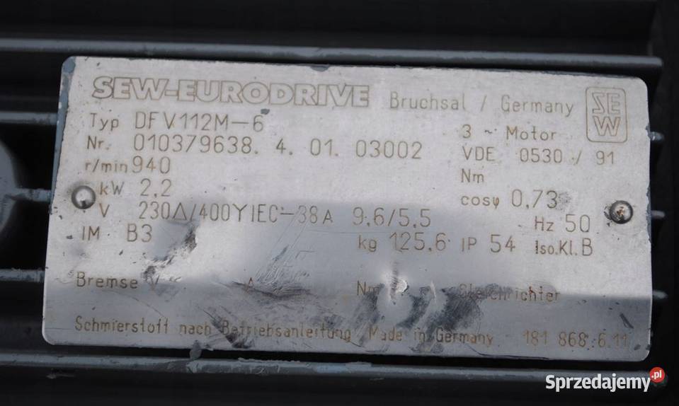 Motoreduktor 22kw z regulacją 128101obrmin SEW