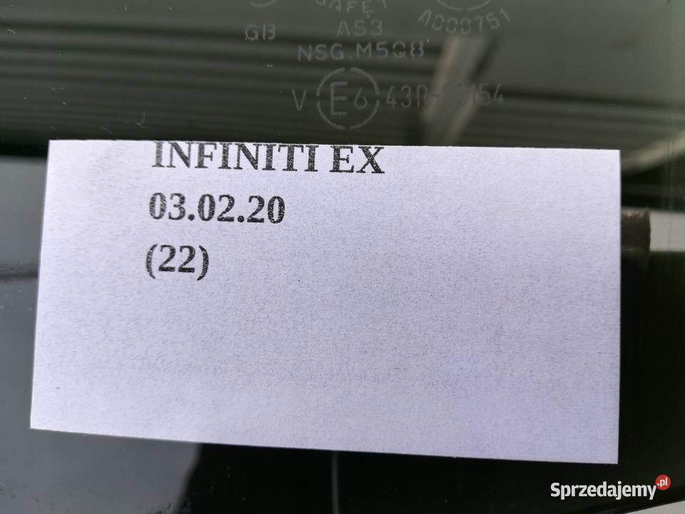 SZYBA BOCZNA TYLNA INFINITI EX35 EX37 EX30 USA Karoseria Nowy Tomyśl