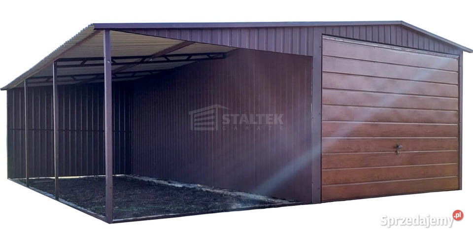 Garaz blaszany 3x6m wiata 3m brama uchylna okno blacha śląskie Dąbrowa Górnicza