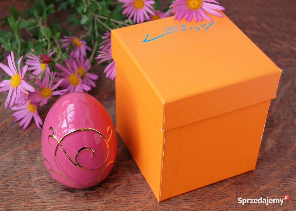 Jajo złocone ceramika Emaux de Longwy Francja Lublin