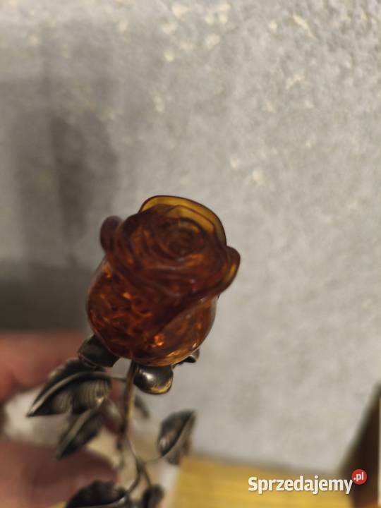 Róża Bursztyn Srebro Vintage Białystok sprzedam