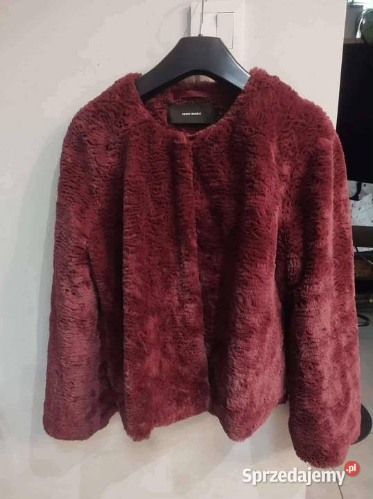 Vero moda futerko ekologiczne wino XS s m Kurtki i płaszcze Gliwice