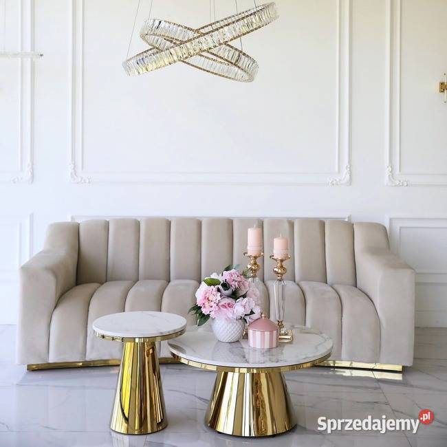 Ekskluzywna Sofa LONDON Beżowa Glamour 3 os Warszawa