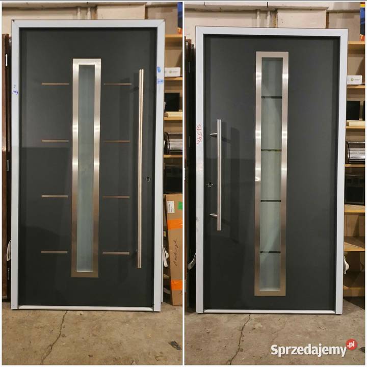 Drzwi zewnętrzne z antabą klamką ocieplaną Szamotuły