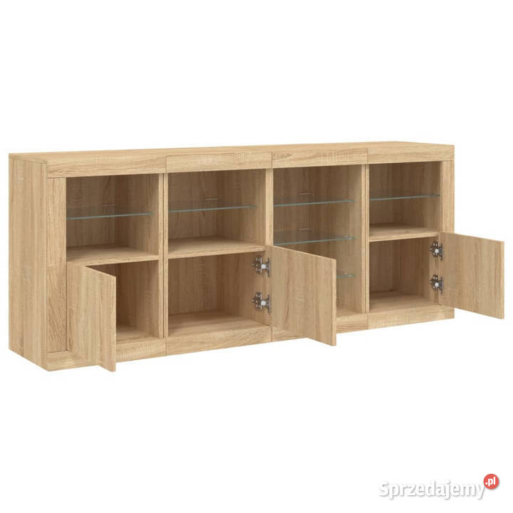 Szafka z oświetleniem LED dąb sonoma 164x37x67 mazowieckie Warszawa
