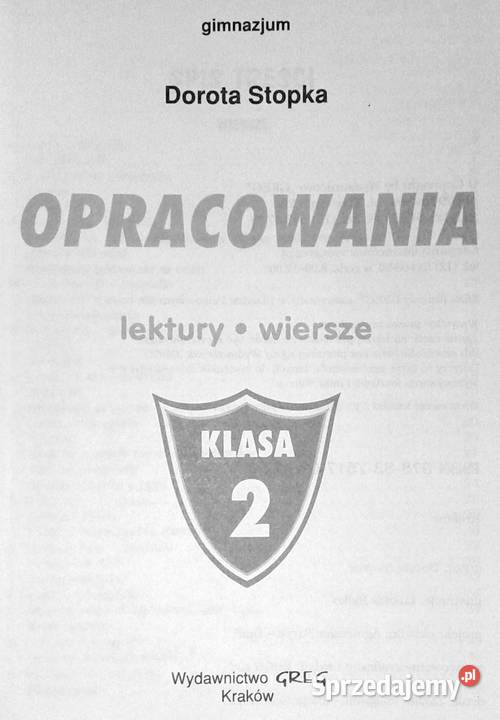 Opracowania lektury i wiersze kl 2 Gimnazjum Chełm