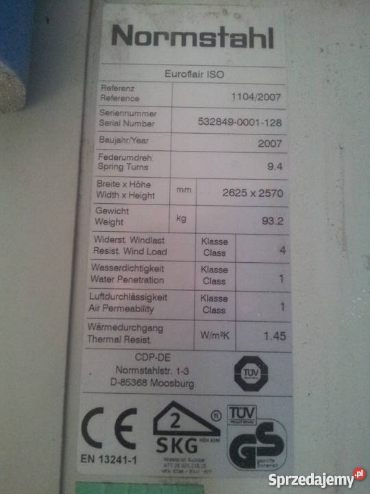 NOWE DRZWI GARAŻOWE NORMSTAHL 2007r Warszawa