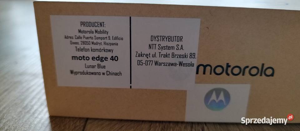 MOTOROLA Edge 40 8256GB 5G 655 144Hz Niebieski mazowieckie Nasielsk