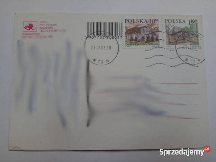 Pocztówka Dziwnówek 2003r 2 znaczki śląskie