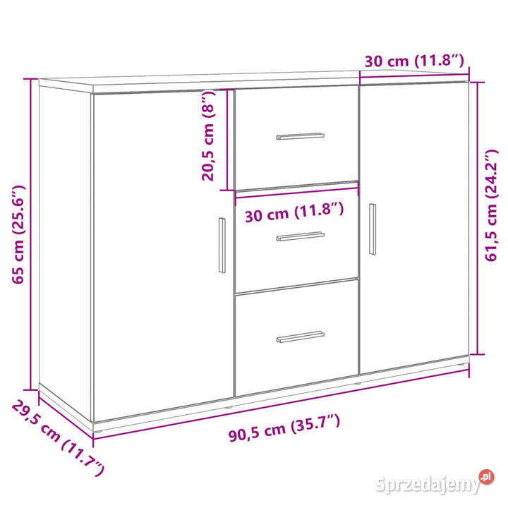 Szafka szarość betonu 905x295x65 materiał Warszawa