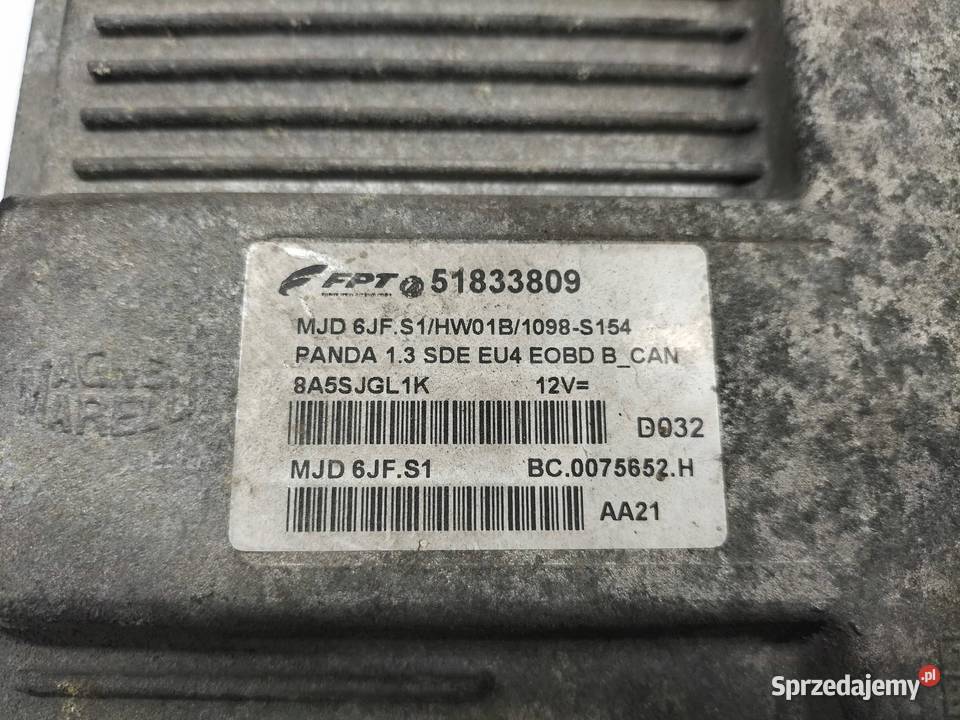 STEROWNIK SILNIKA 51833809 13 D MULTIJET 69 Fiat