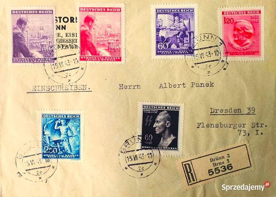 CZECHY i MORAWY 1943HEYDRICHkoperta polecona Człuchów