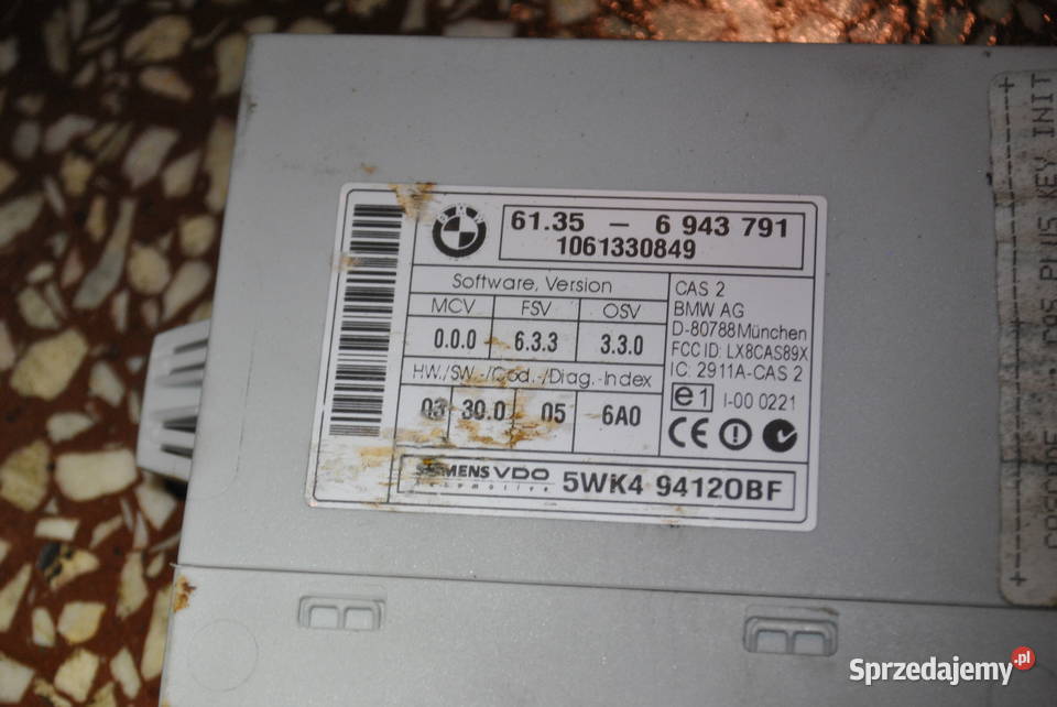 Zestaw startowy BMW E60 E61 CAS STEROWNIK GŁÓWNY