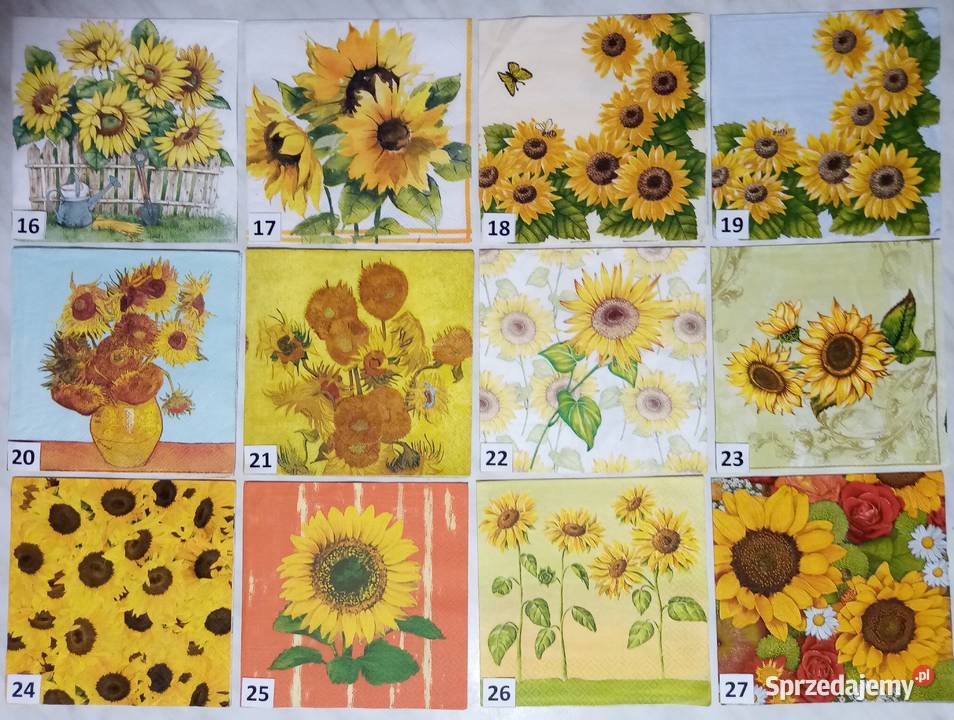 Serwetki decoupage kwiaty zestaw D Rękodzieło mazowieckie Laskowiec