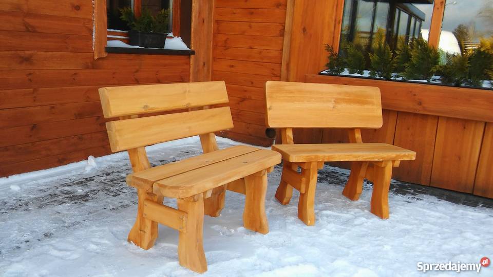 Meble ogrodowe barowe drewniane z drewna pomorskie Chojnice