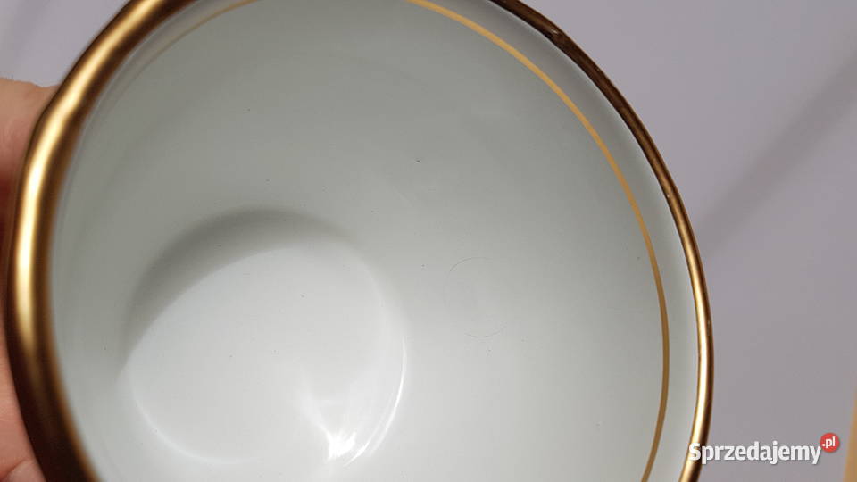 Zestaw 2x metalowa emaliowana filiżanka PRL śląskie Dąbrowa Górnicza