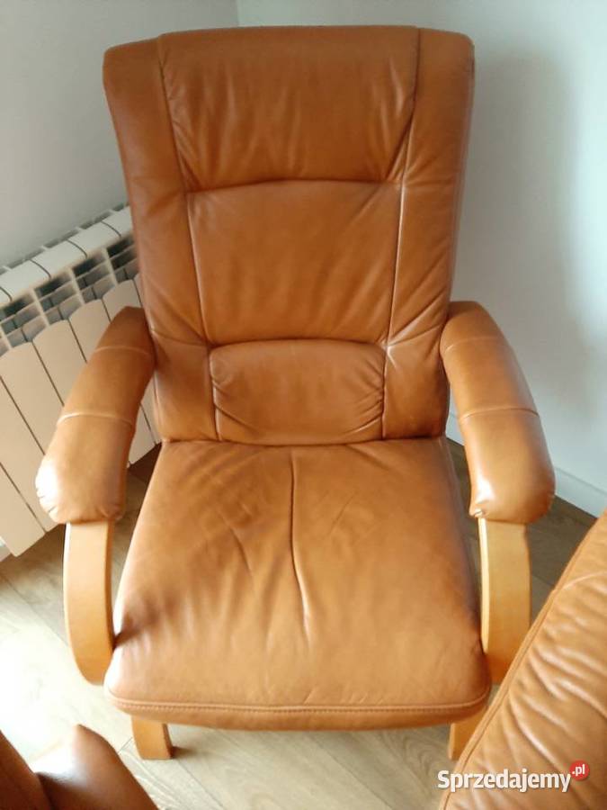 Skórzana sofa 3 osob z funkcja spania plus 2 Wieliczka