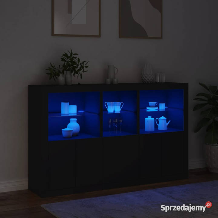 Szafka z oświetleniem LED czarna 162x37x100 mazowieckie Warszawa
