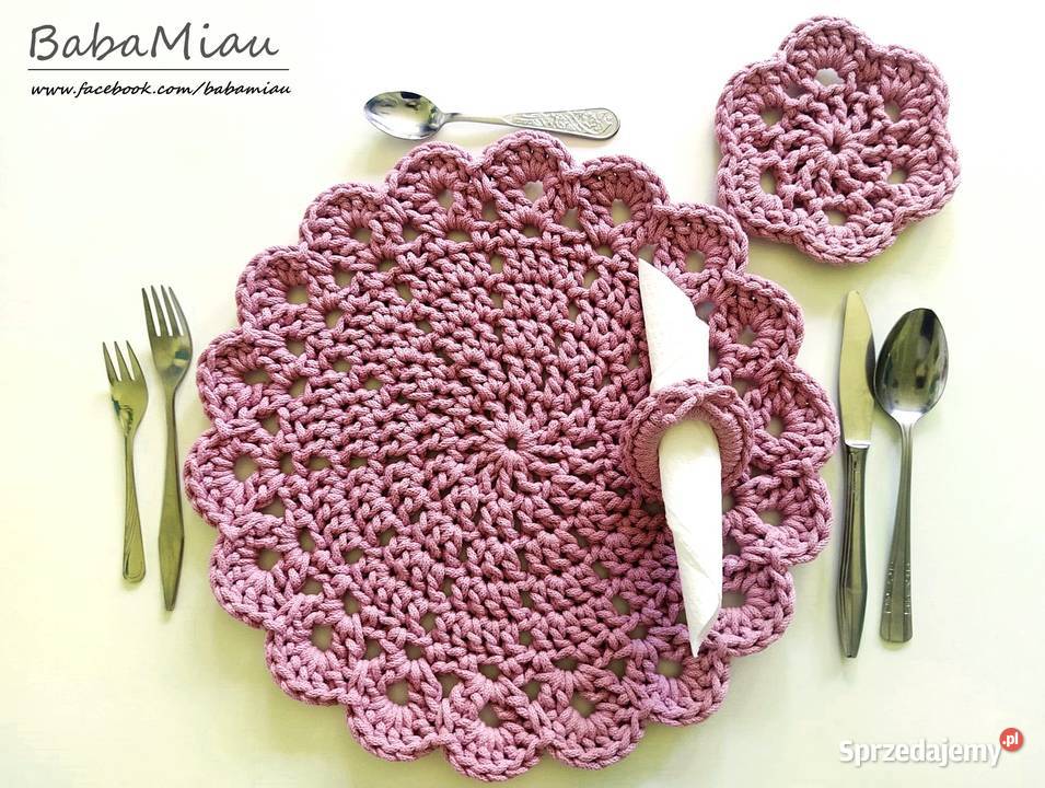 Zestaw stylowych podkładek pod talerz kubek Obrusy i serwety kujawsko-pomorskie Bydgoszcz