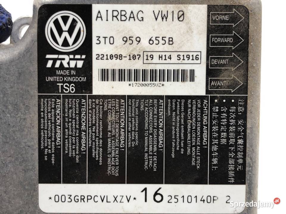 SENSOR AIRBAG SKODA SUPERB II 3T0959655B 0915