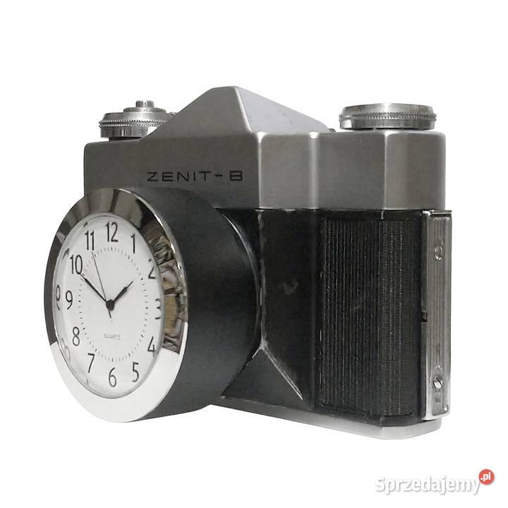 Zegar na półkę biurko aparat fotograficzny retro szary śląskie Siemianowice Śląskie