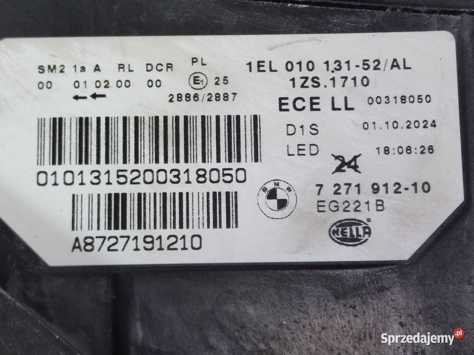 Lampa Prawy Przód BMW 5 F10 7271912