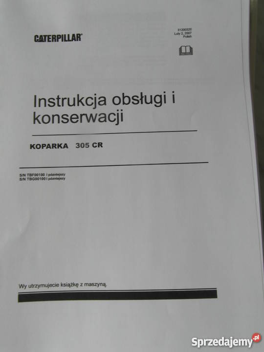 INSTRUKCJA OBSŁUGI DTR CATERPILLAR 305C CR zachodniopomorskie Szczecin