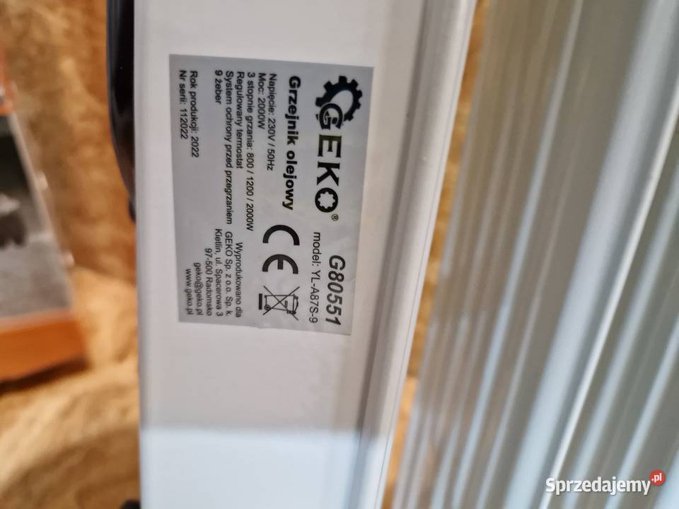 Grzejnik olejowy z regulacją i termostatem 9 Głogowa