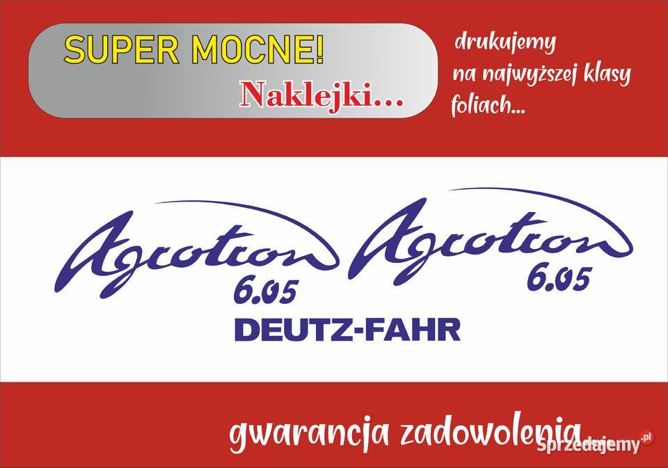 Naklejki Deutz Agrotron 605 i inne modele