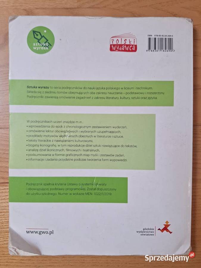 Język polski Sztuka Wyrazu 1 cz 1 GWO LO język polski Podręczniki Gdańsk